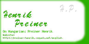 henrik preiner business card